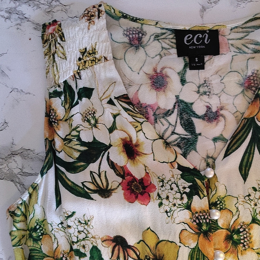 ECI Floral Maxi Dress - Red, Green, White - Picture 5 of 16